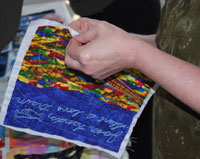 closeup of the quilt